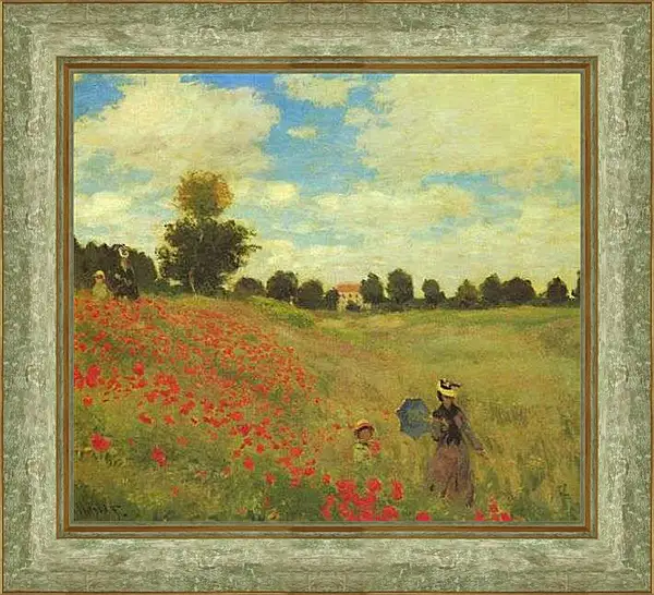 Картина в раме - Poppy Fields. Клод Моне