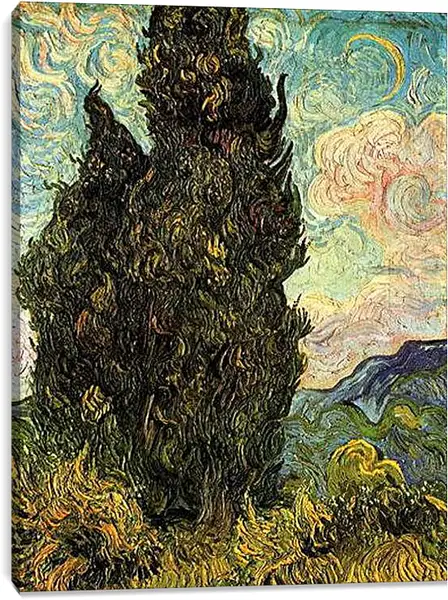 Постер на подрамнике - Cypresses. Винсент Ван Гог