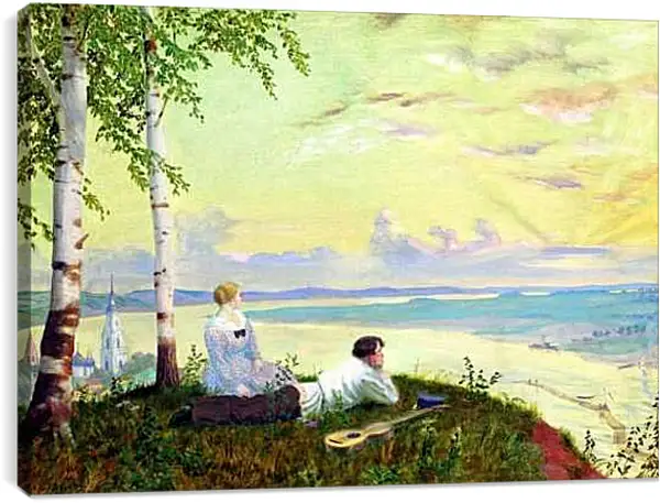 Постер на подрамнике - На Волге. Борис Кустодиев