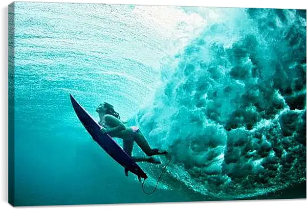 Постер на подрамнике - Девушка под водой