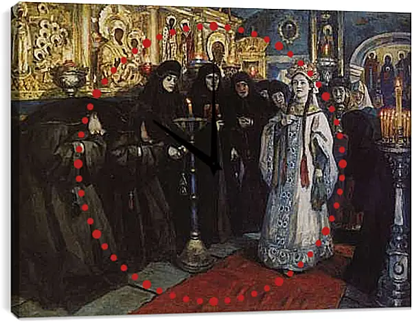 Часы картина - Посещение царевной женского монастыря. Василий Суриков