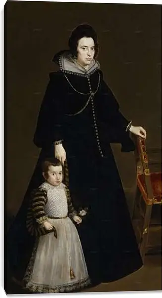 Постер на подрамнике - Antonia de Ipenarrieta y Galdos and her son Luis. Диего Веласкес