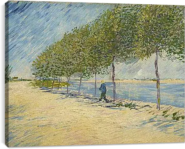 Постер на подрамнике - Along the Seine. Винсент Ван Гог