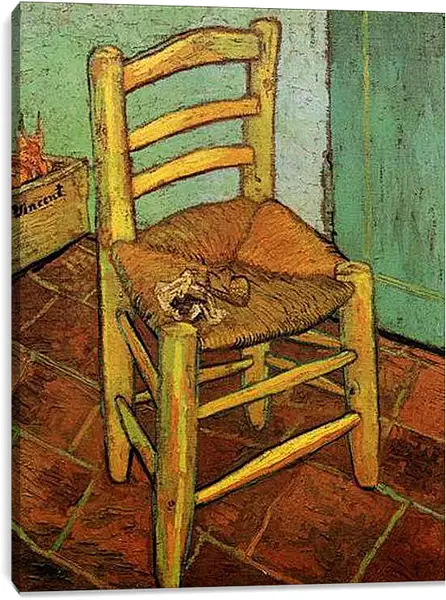 Постер на подрамнике - Vincent s Chair with His Pipe. Винсент Ван Гог