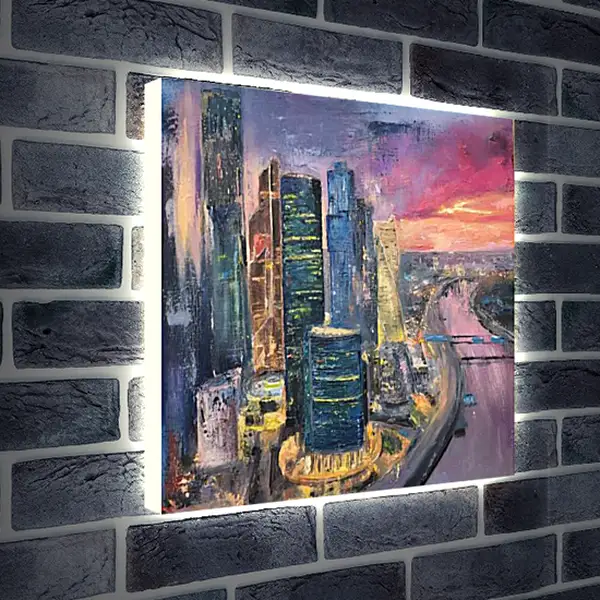 Лайтбокс световая панель - Москва-Сити