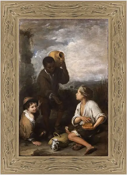 Картина в раме - Три мальчика. Бартоломе Эстебан Мурильо