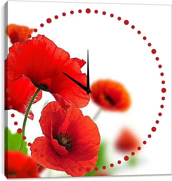 Часы картина - Красные маки