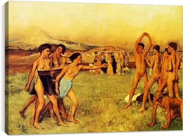Постер на подрамнике - Petites filles spartiates provoquant des garcons. Эдгар Дега