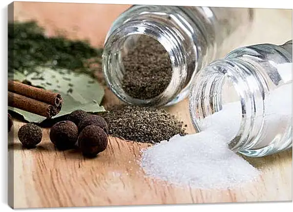 Постер на подрамнике - Соль и перец. Ароматы кухни.
