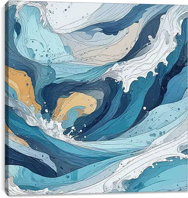 Постер на подрамнике - Абстракция волны