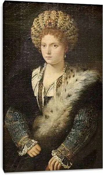 Постер на подрамнике - Портрет Изабеллы д`Эсте. Тициан Вечеллио