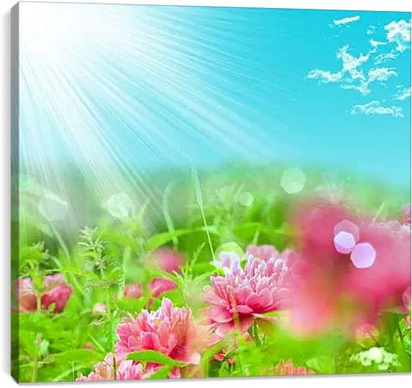 Постер на подрамнике - Пионы