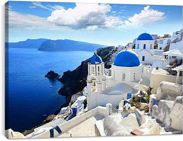 Постер на подрамнике - Город у моря