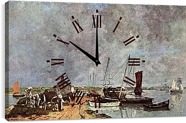 Часы картина - Seehafen. Эжен Буден