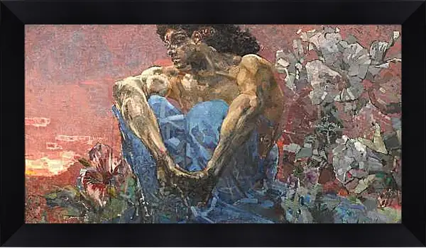 Картина в раме - Демон сидящий. Врубель Михаил