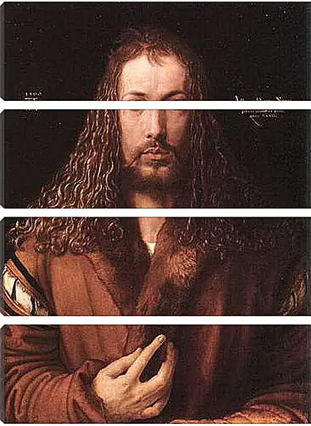 Модульная картина - Self-portrait by Albrecht. Автопортрет в одежде, отделанной мехом. Альбрехт Дюрер
