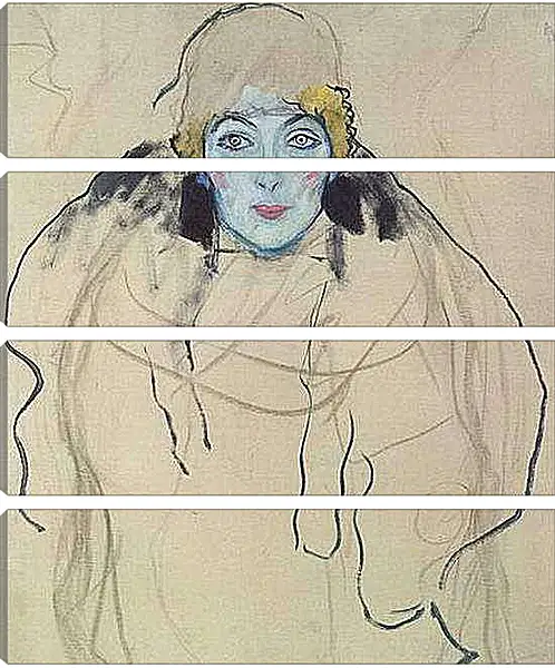 Модульная картина - Damenbildnis en Face. Густав Климт