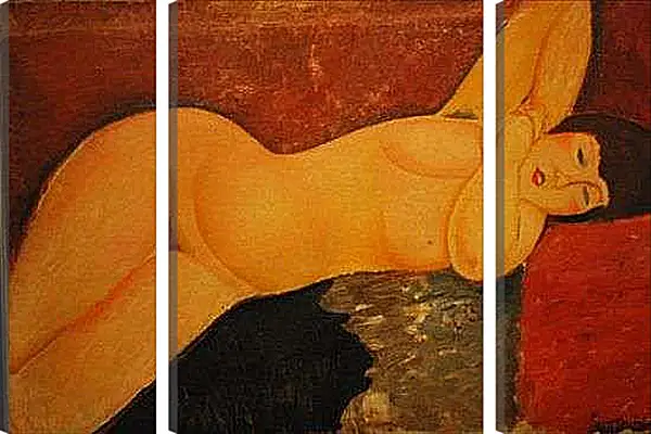 Модульная картина - Nu couche.. Обнажённое на кушетке. Амедео Модильяни