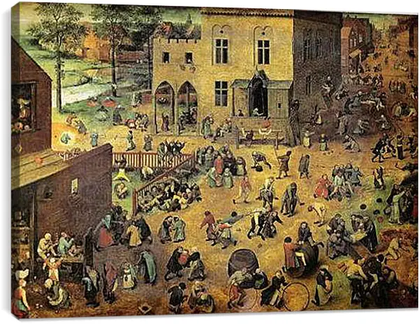 Постер на подрамнике - Kinderspiele. Брейгель Питер Старший
