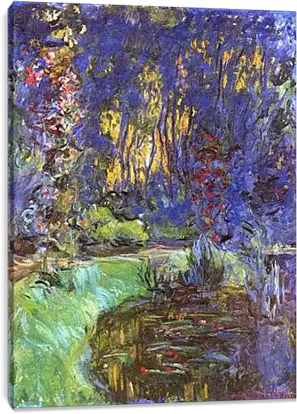 Постер на подрамнике - The Garden in Giverny. Клод Моне