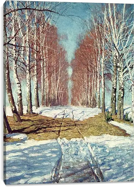 Постер на подрамнике - Зимнее утро. Грабарь И. Э.