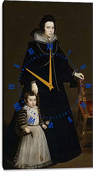 Часы картина - Antonia de Ipenarrieta y Galdos and her son Luis. Диего Веласкес