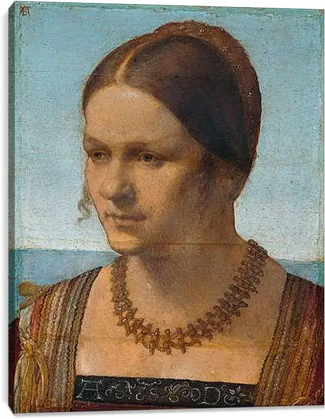 Постер на подрамнике - Bildnis einer jungen Venezianerin. Портрет молодой венецианки. Альбрехт Дюрер