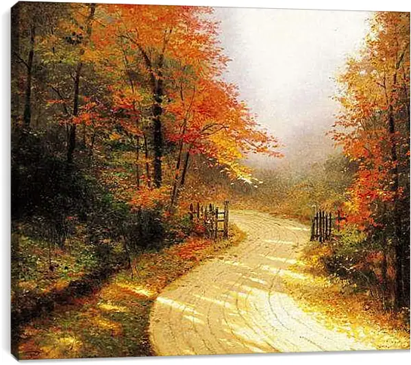 Постер на подрамнике - Осенний туман