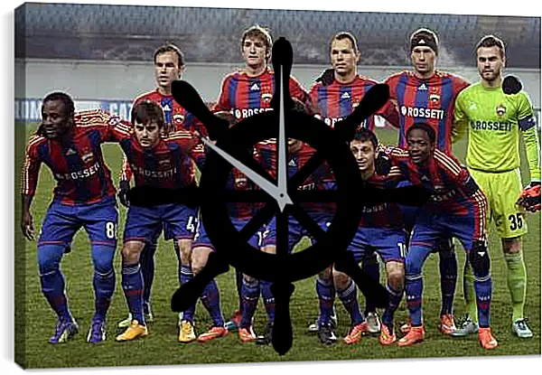 Часы картина - Фото перед матчем. ФК ЦСКА Москва. FC CSKA Moscow