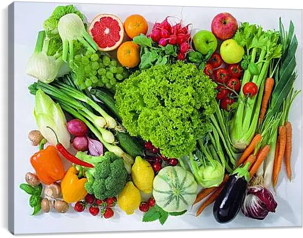 Постер на подрамнике - Овощи. Витаминный натюрморт.