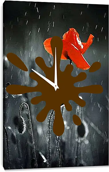 Часы картина - Дождь