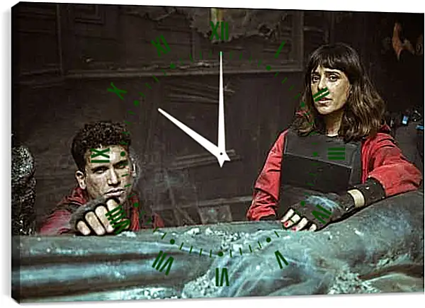 Часы картина - Бумажный дом. La casa de papel