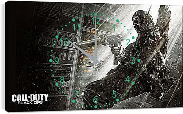 Часы картина - call of duty black ops, soldier, gun