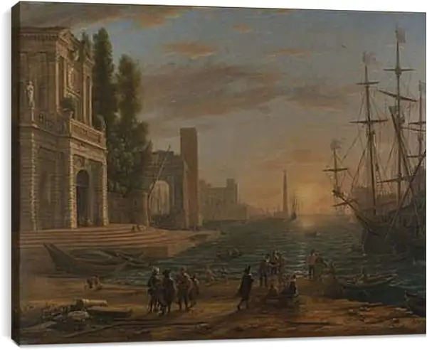 Постер на подрамнике - A Seaport. Клод Жозеф Верне