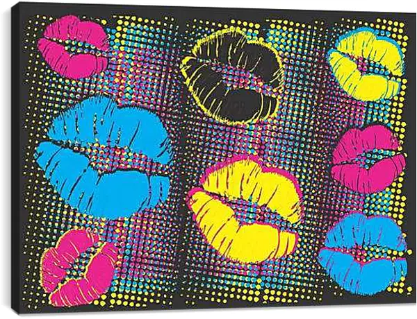 Постер на подрамнике - Губы. Поп-арт