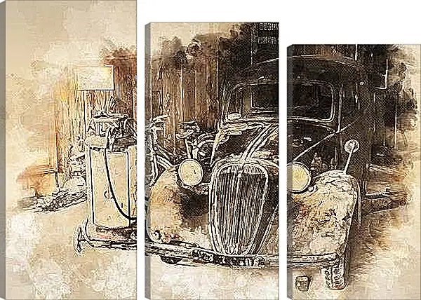 Модульная картина - Ретро авто