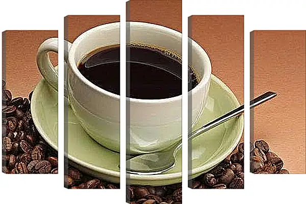 Модульная картина - Чашка эспрессо. Аромат Кофе.