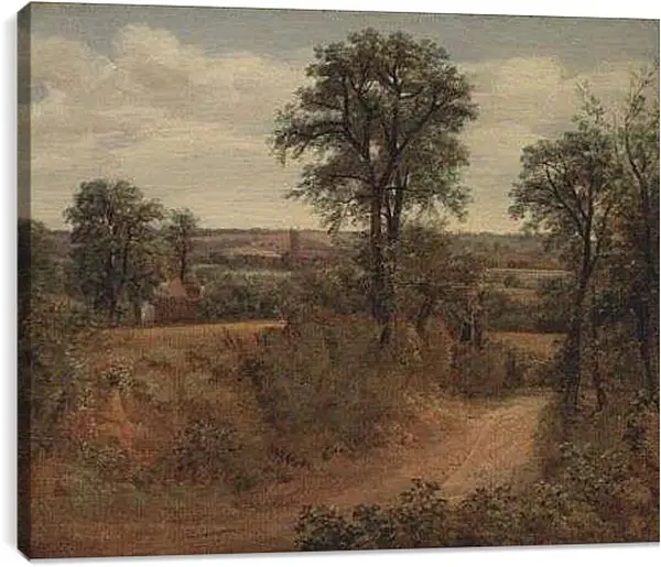 Постер на подрамнике - Lane near Dedham. Джон Констебл