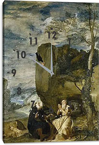 Часы картина - Saint Anthony the Abbot and Saint Paul theFirst Hermit	. Диего Веласкес