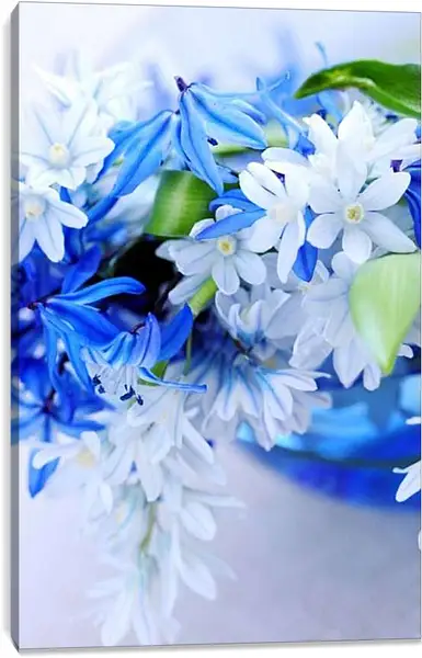 Постер на подрамнике - Голубые цветы