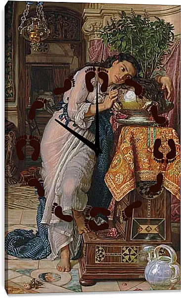 Часы картина - Изабелла и горшок с базиликом. Уильям Холман Хант