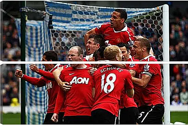 Модульная картина - Празднование гола. Манчестер Юнайтед. Manchester United