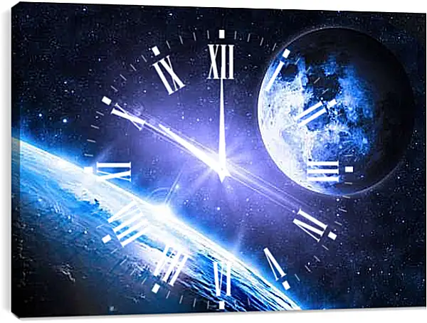 Часы картина - Космос