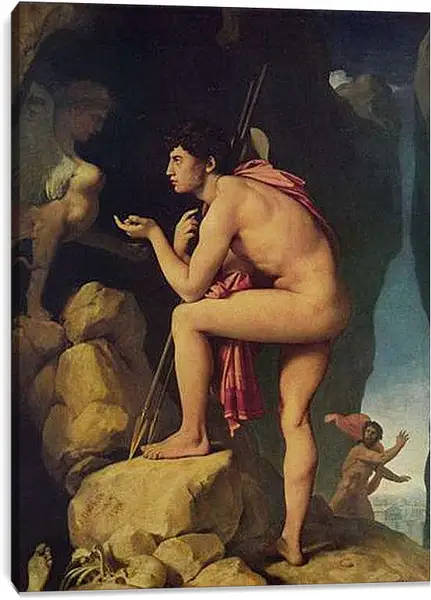 Постер на подрамнике - Эдип и Сфинкс. Жан Огюст Доминик Энгр