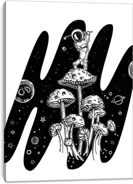 Постер на подрамнике - Астронавт и планеты