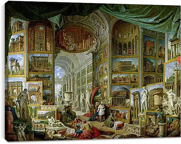 Постер на подрамнике - Gallery of Views of Ancient Rome. Джованни Паоло Панини