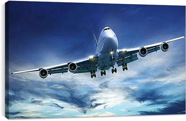 Постер на подрамнике - Самолет в небе