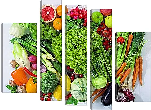 Модульная картина - Овощи. Витаминный натюрморт.