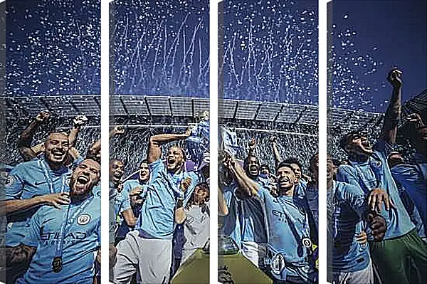 Модульная картина - Победа в АПЛ. ФК Манчестер Сити. FC Manchester City