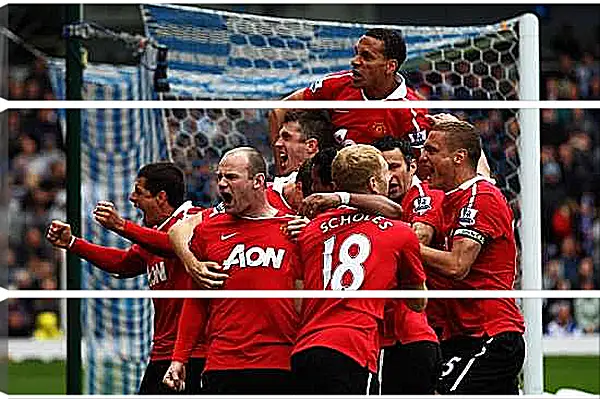 Модульная картина - Празднование гола. Манчестер Юнайтед. Manchester United